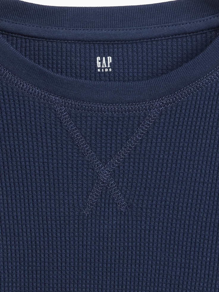 Image 2 of 3, Kids Waffle-Knit Crewneck T-Shirt