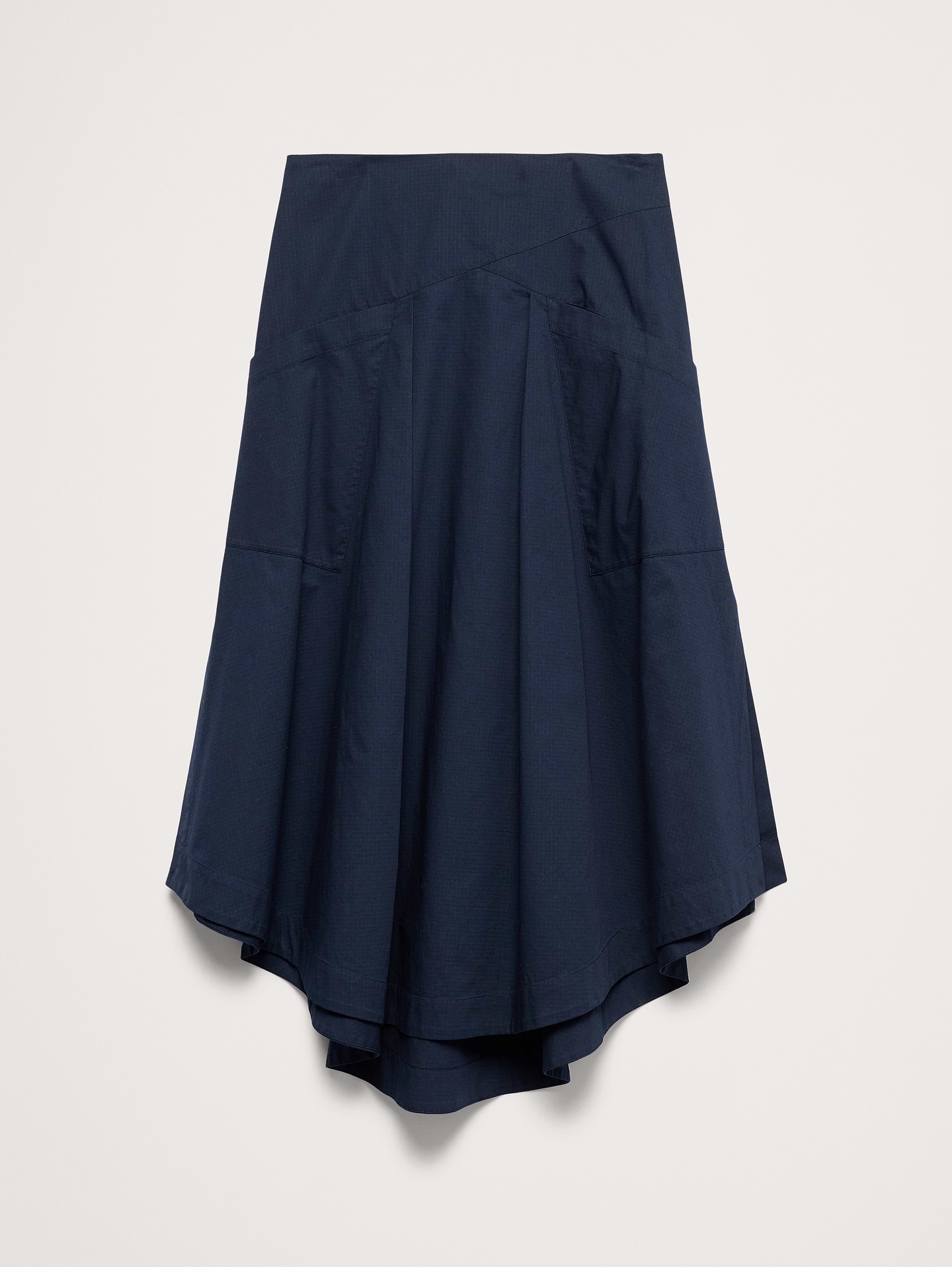 L'image numéro 4 présente Jupe mi-longue en coton extensible à taille basse
