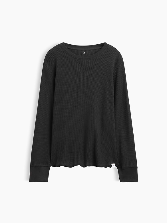 Kids Waffle-Knit Crewneck T-Shirt