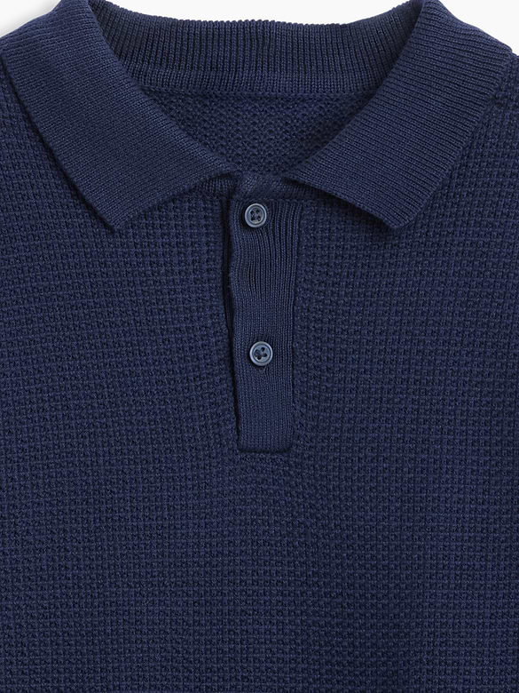 Kids Relaxed Textured Polo Shirt
