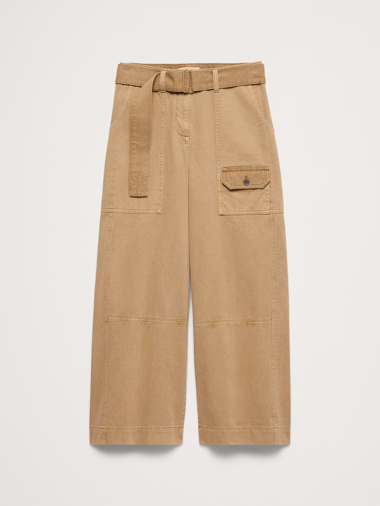Image number 5 showing, High-Rise Wide-Leg Cotton Utility Pant