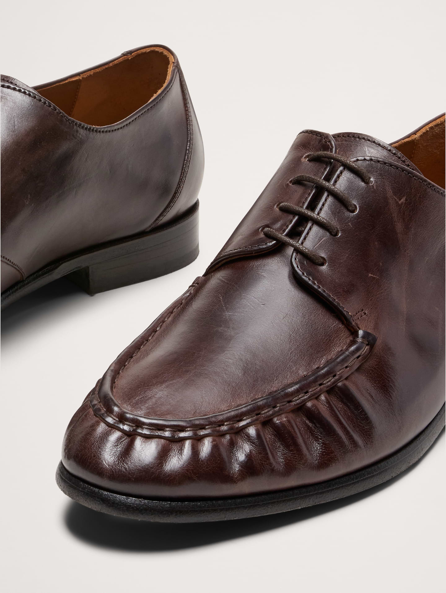 Image number 5 showing, Italian Leather Moc-Toe Derby Loafer