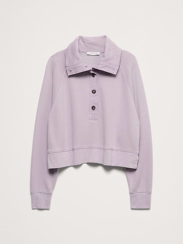 French Terry Stand-Collar Sweatshirt