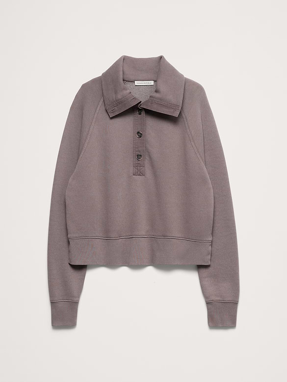 French Terry Stand-Collar Sweatshirt