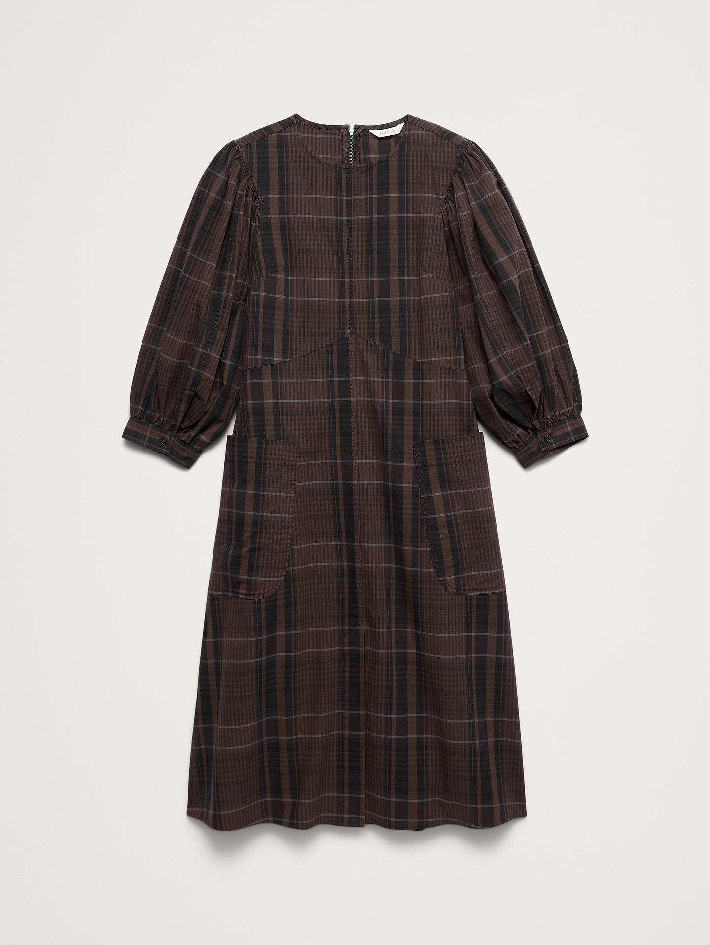Image number 5 showing, Cotton Poplin Puff-Sleeve Midi Dress