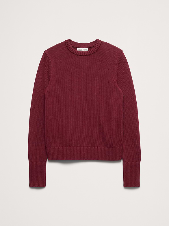 Larkspur Cotton-Silk Crew-Neck Sweater