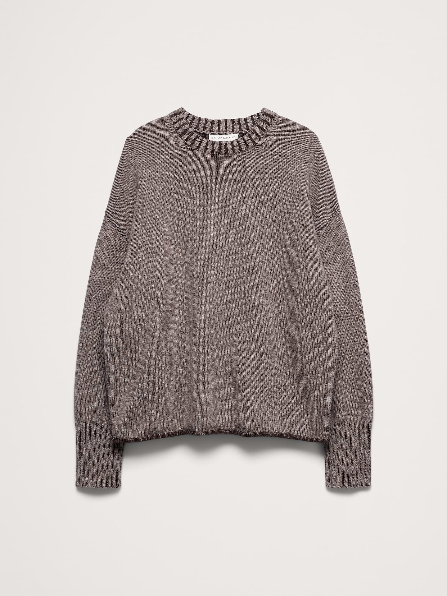 Image number 3 showing, Oversized Merino-Cotton Crew-Neck Sweater