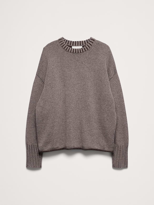 Oversized Merino-Cotton Crew-Neck Sweater