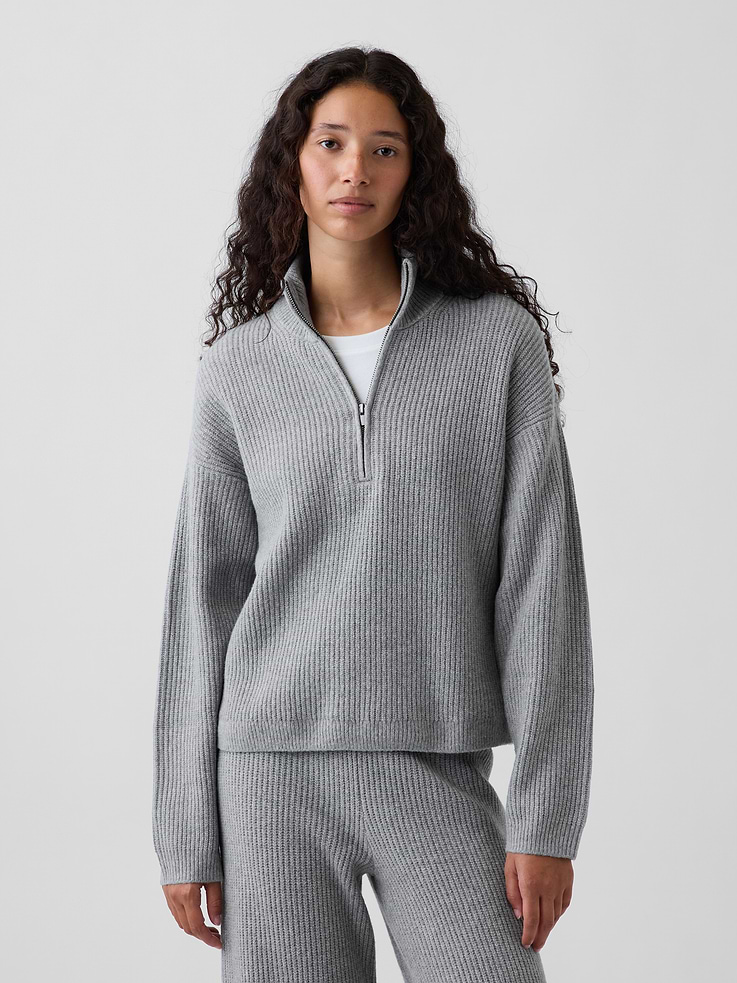 Image number 1 showing, CashSoft Oversized Half-Zip Pullover