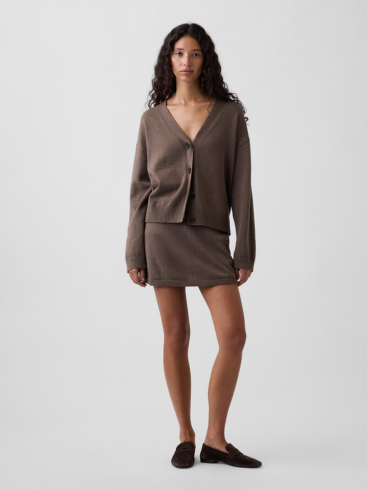 Image number 1 showing, 100% Cotton Mini Sweater Skort