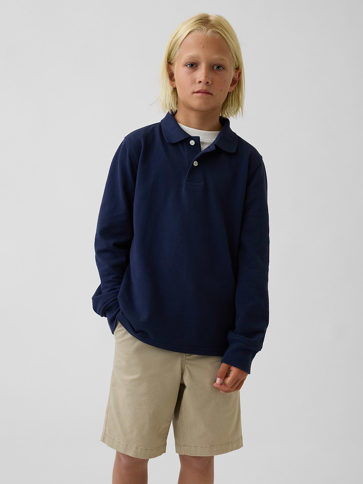 Image number 1 showing, Kids Organic Cotton Uniform Polo Shirt