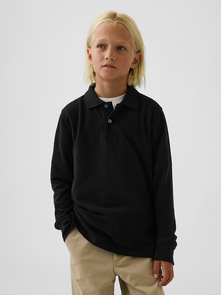 Image number 1 showing, Kids Organic Cotton Uniform Polo Shirt