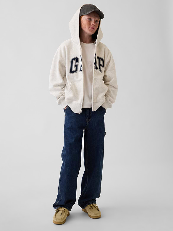 Kids VintageSoft Logo Zip Hoodie