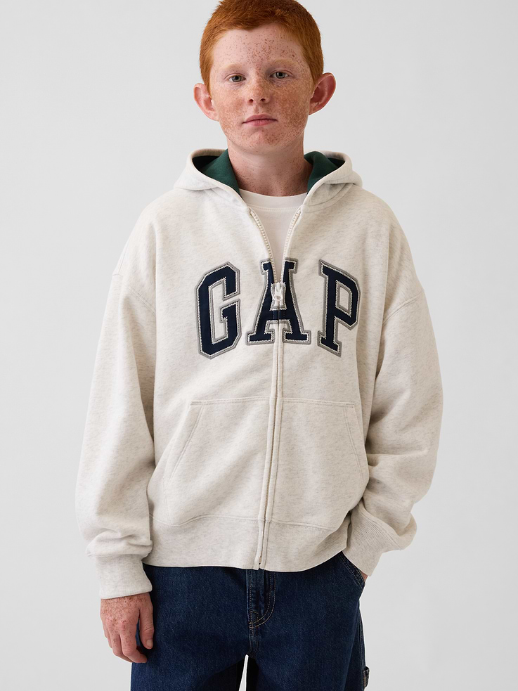 Image number 1 showing, Kids VintageSoft Logo Zip Hoodie