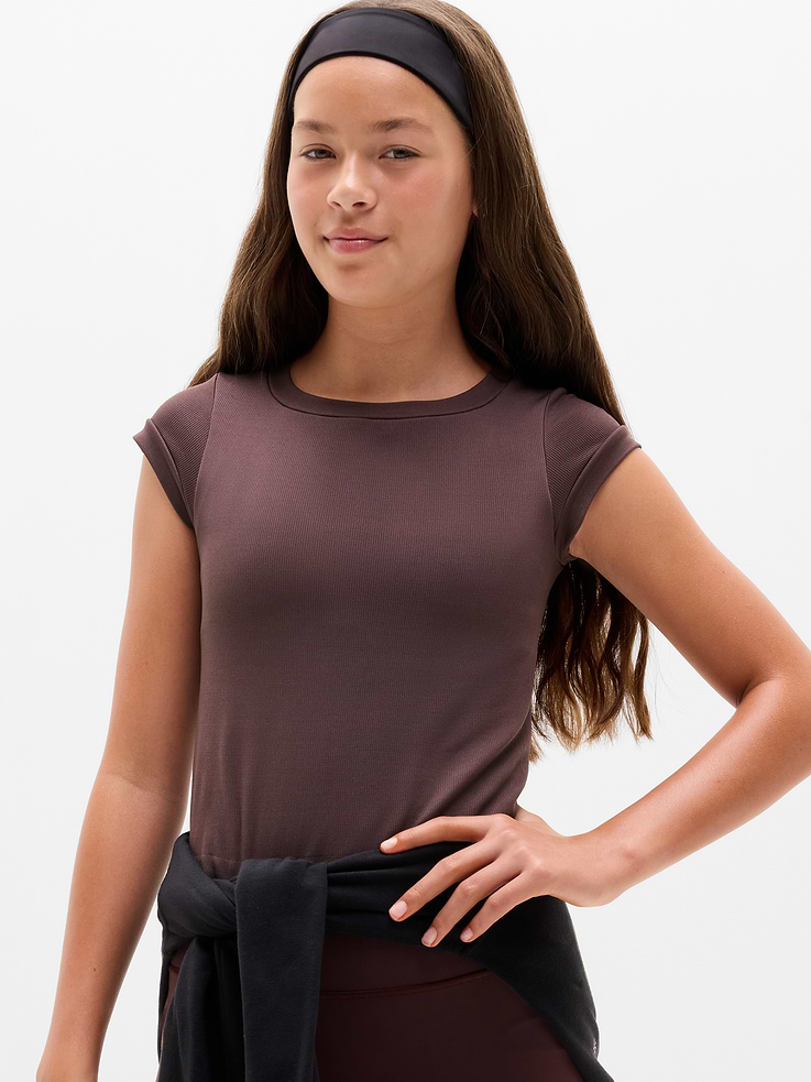 Image 1 of 5, FOR: School, practice, and play, FEEL: Non-chafing, ribbed seamless fabric is stretchy and comfortable, FAVE: Double layered fabric for added coverage, Product #1174615