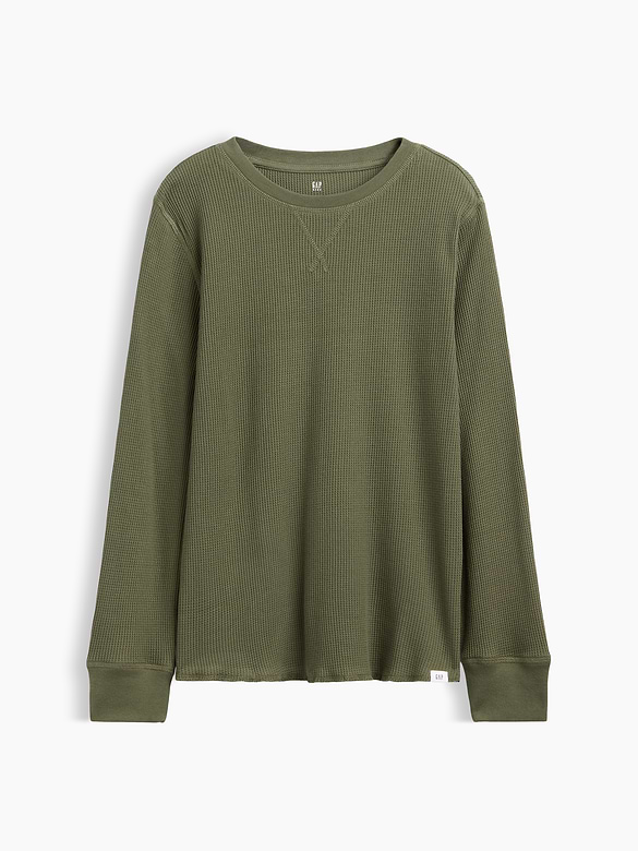 Kids Waffle-Knit Crewneck T-Shirt