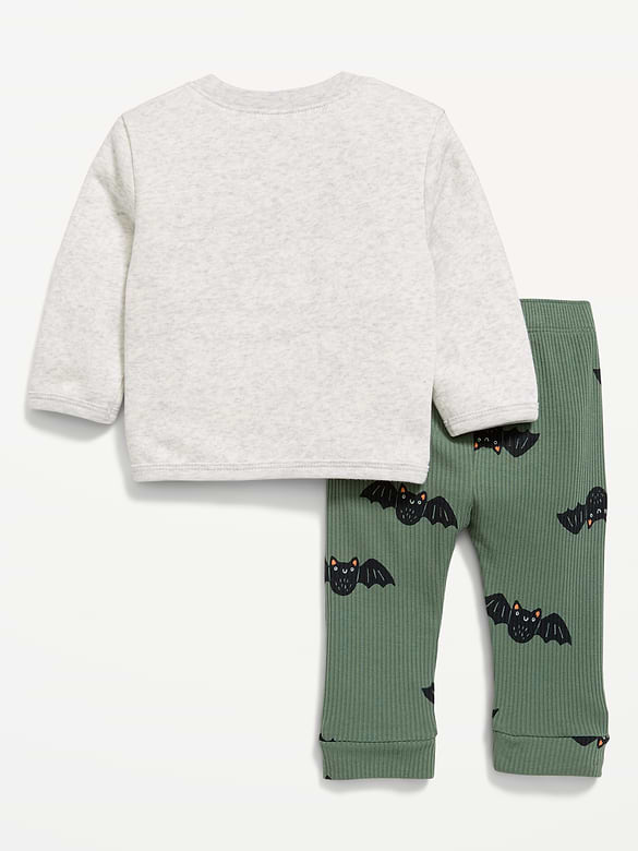 Long-Sleeve Graphic Sweatshirt and Pants Set for Baby