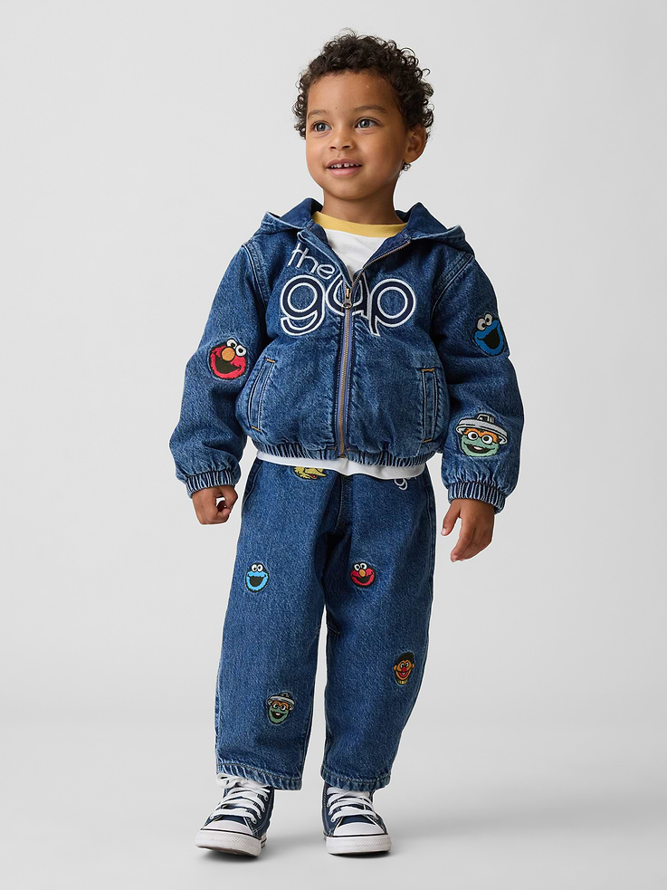 Image number 1 showing, Baby & Toddler Sesame Street Pull-On Barrel Jeans