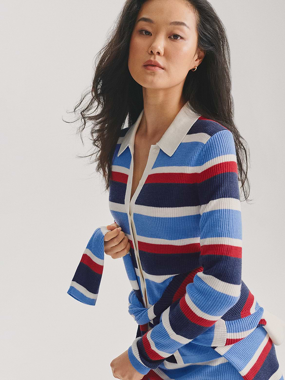 Gap × Malbon Stripe Polo Cardigan