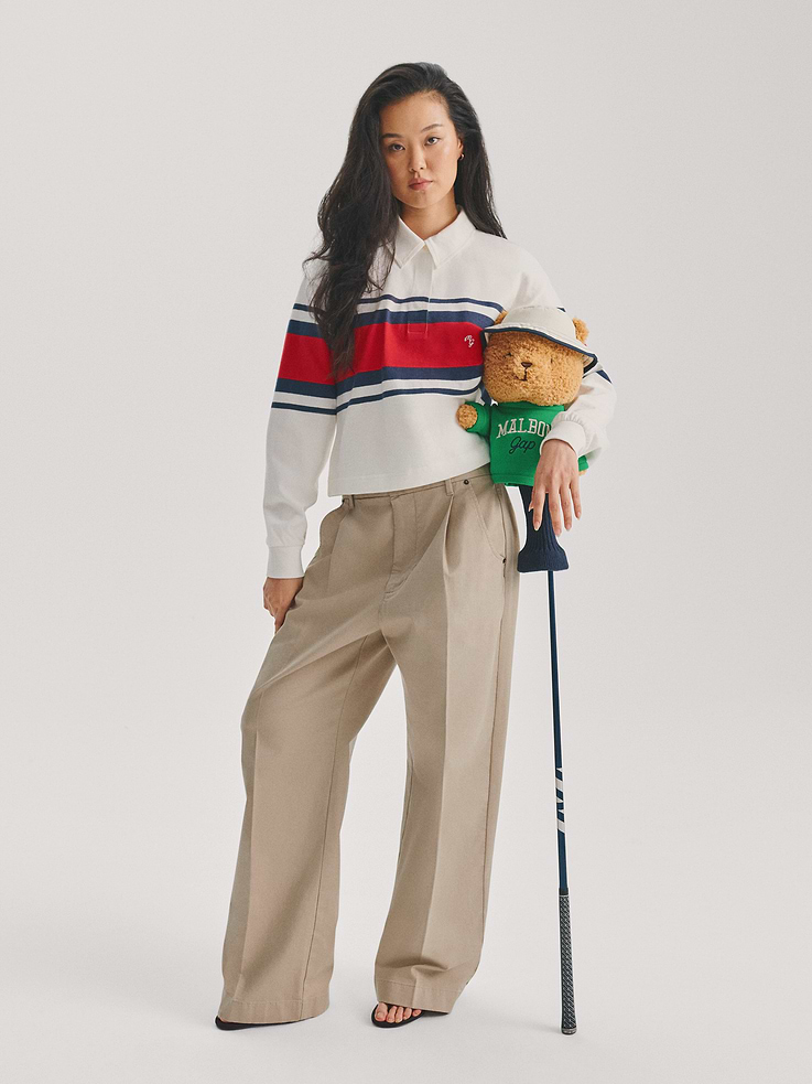 Image number 7 showing, Gap × Malbon Oversized Crop Rugby Shirt