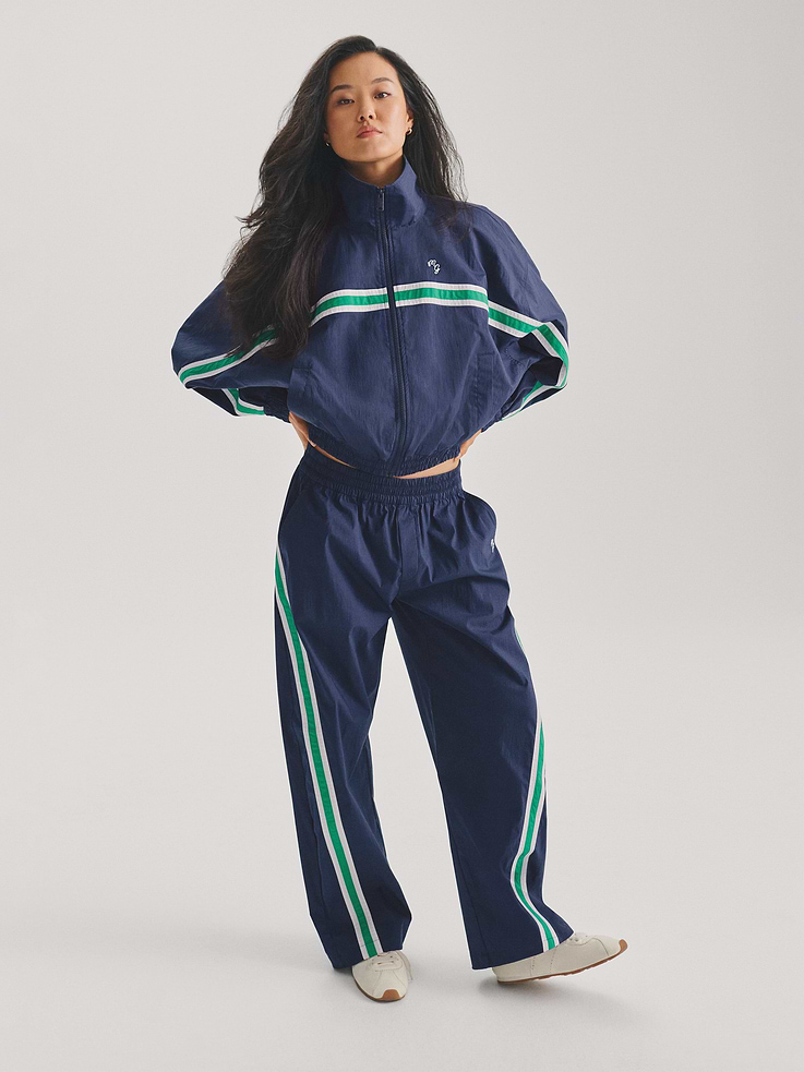 Image number 9 showing, Gap × Malbon Textured Poplin Barrel Track Pants