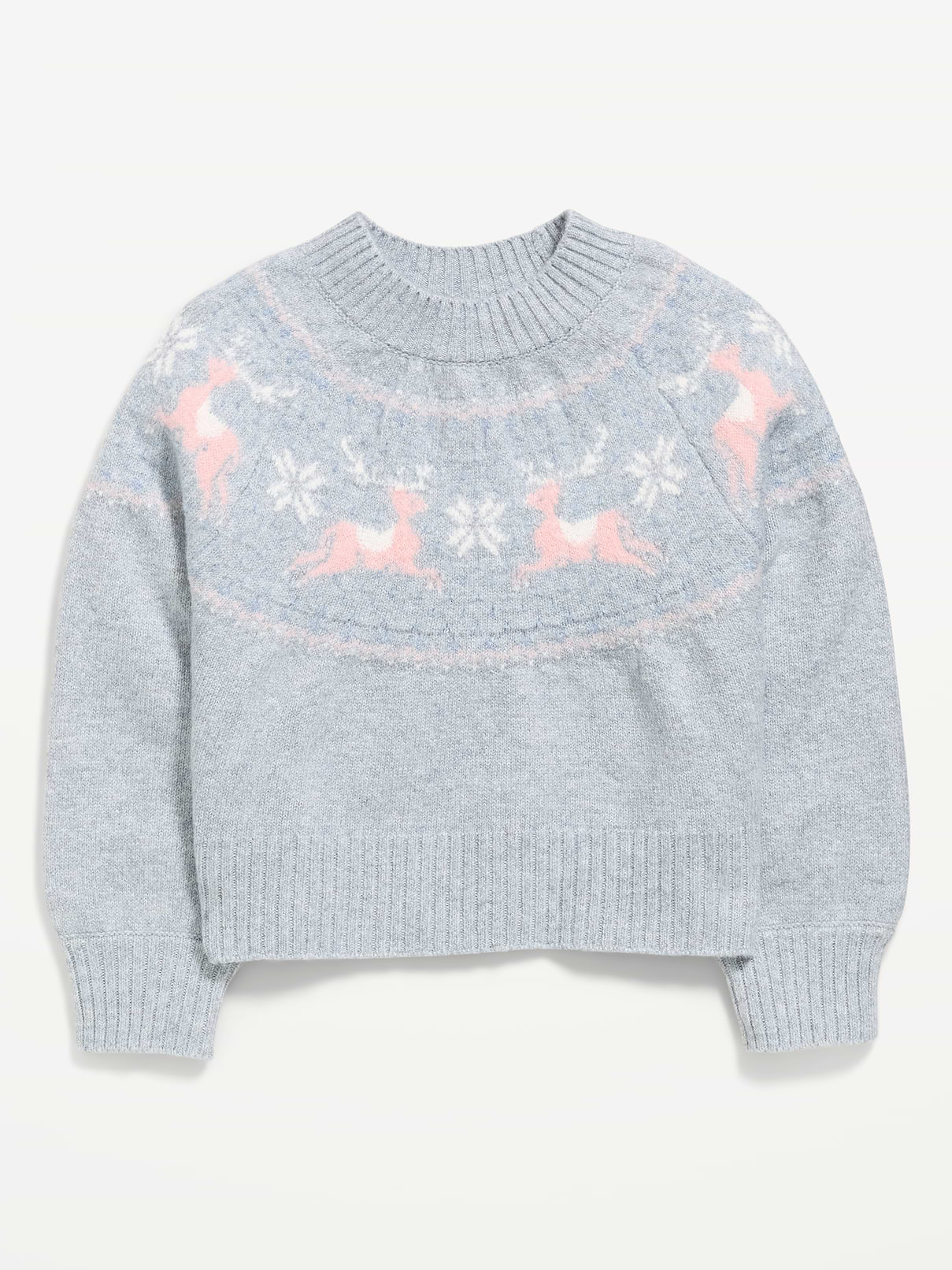 Image 2 of 3, SoSoft Long-Sleeve Fair Isle Sweater for Girls
