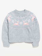 Image 2 of 3, SoSoft Long-Sleeve Fair Isle Sweater for Girls