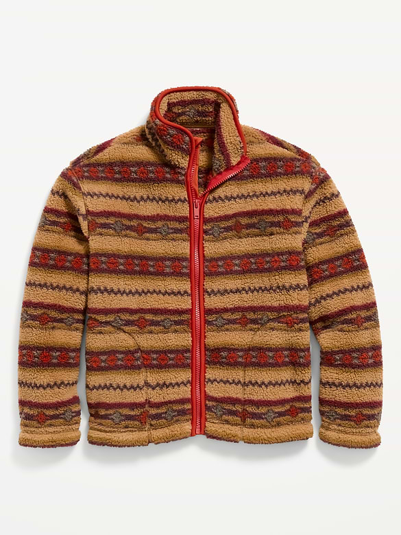 Oversized Sherpa Full-Zip Jacket for Boys