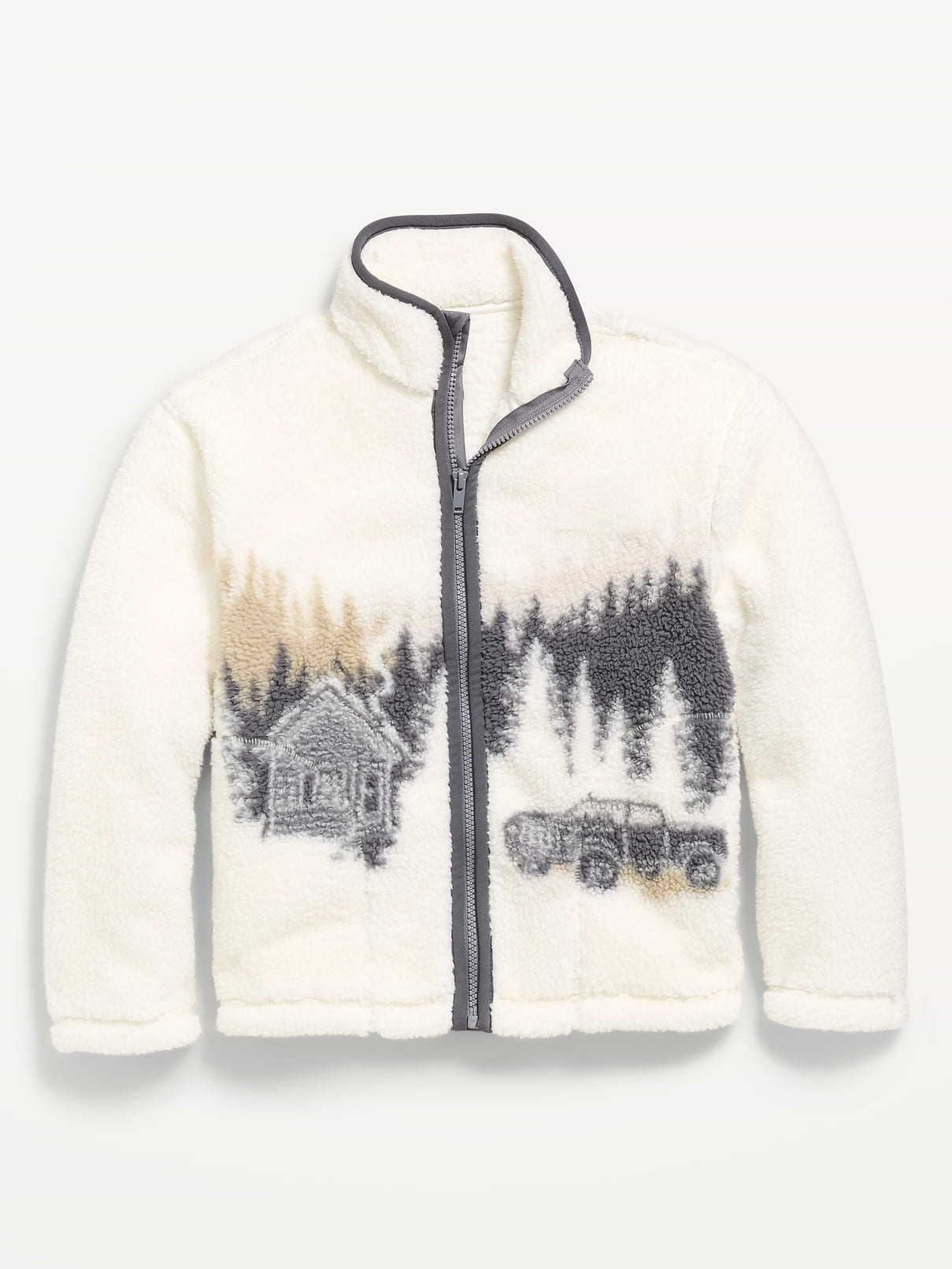 Image 2 of 3, Oversized Sherpa Full-Zip Jacket for Boys