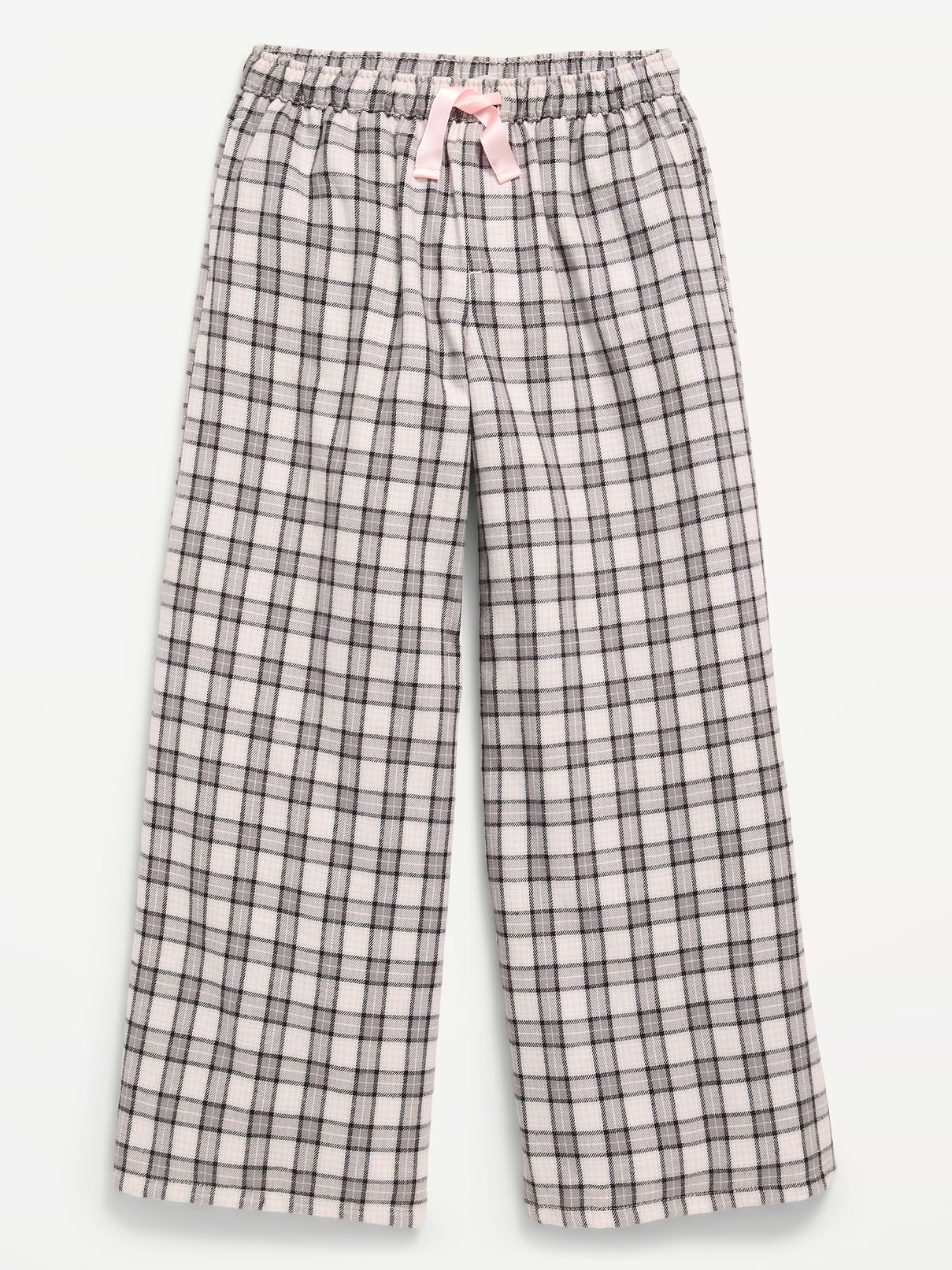 Image 4 of 4, Pull-On Wide-Leg Flannel Plaid Pants for Girls