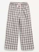 Image 4 of 4, Pull-On Wide-Leg Flannel Plaid Pants for Girls