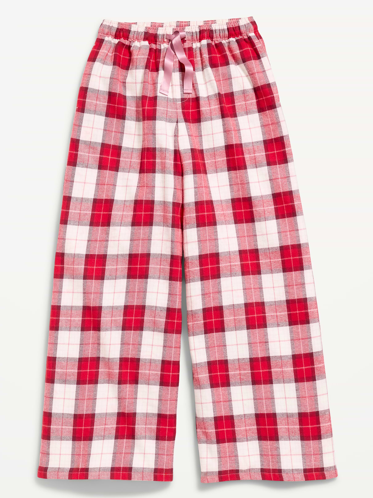 Image 4 of 4, Pull-On Wide-Leg Flannel Plaid Pants for Girls