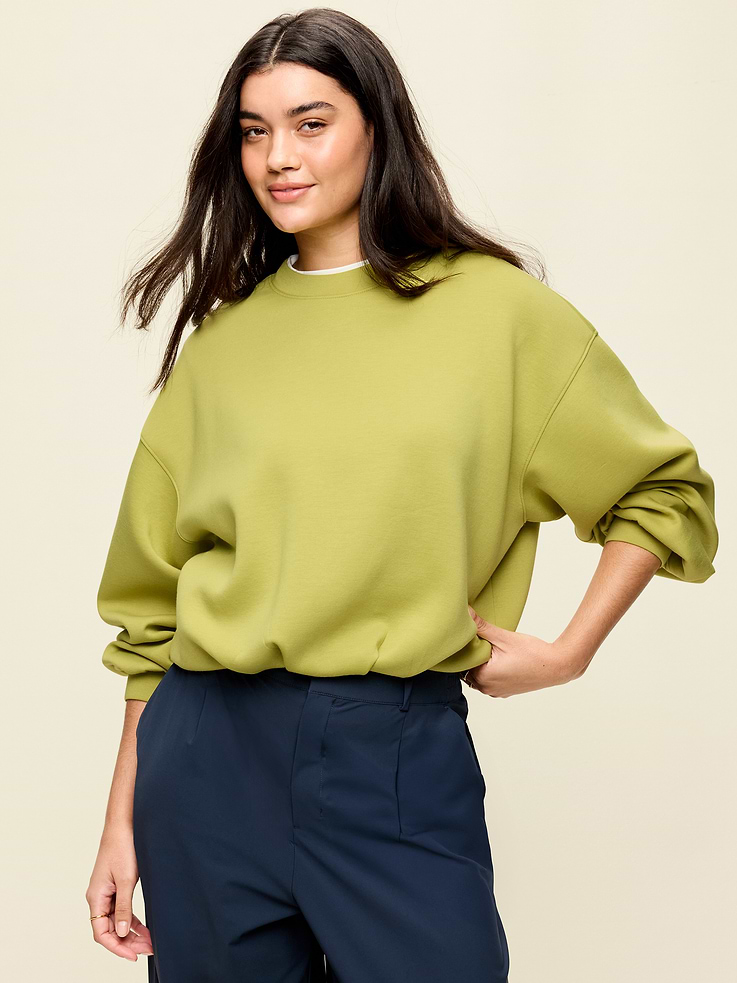 Image number 1 showing, Bounce Fleece Bubble-Hem Sweatshirt
