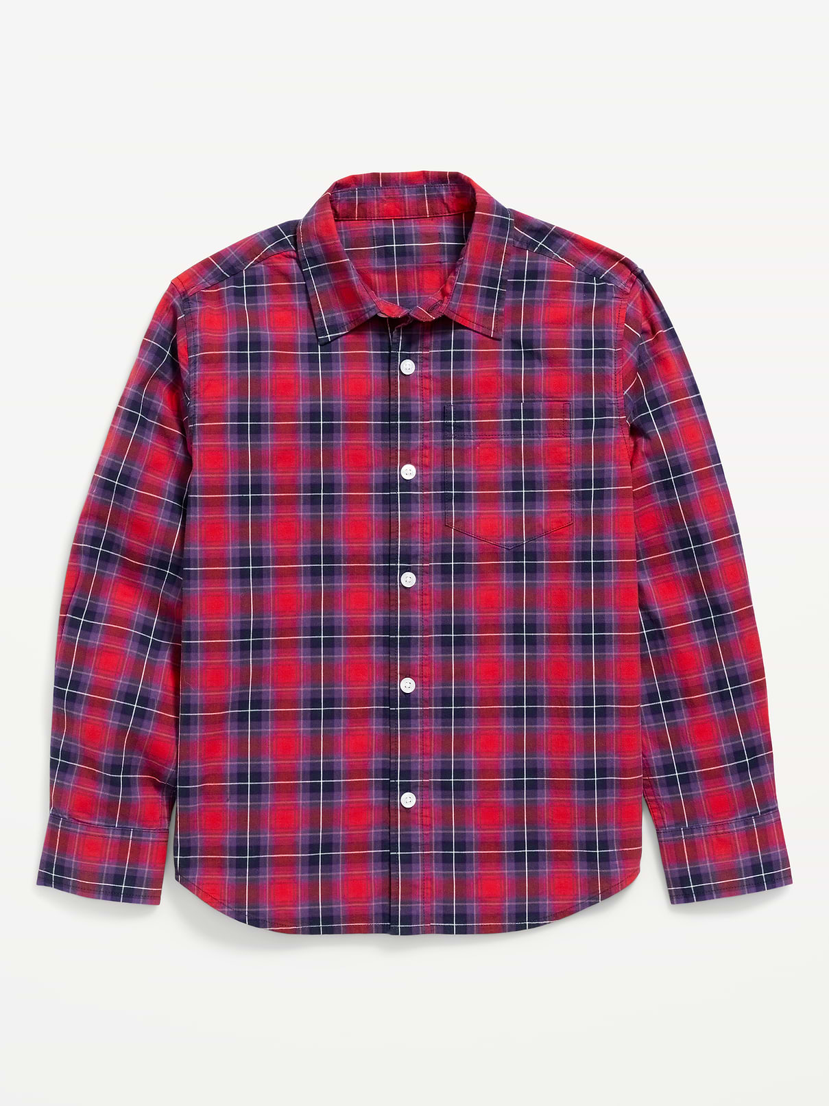 Image 2 of 3, Long-Sleeve Plaid Poplin Shirt for Boys