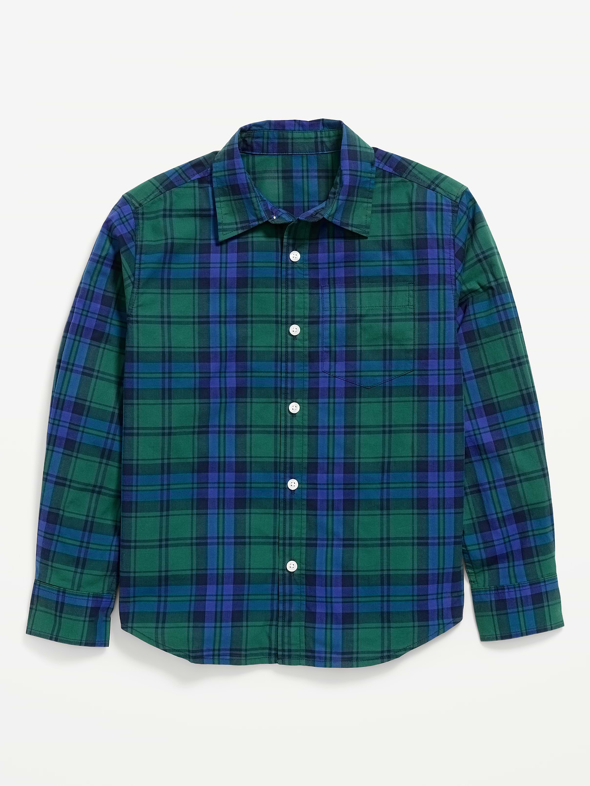 Image 2 of 3, Long-Sleeve Plaid Poplin Shirt for Boys