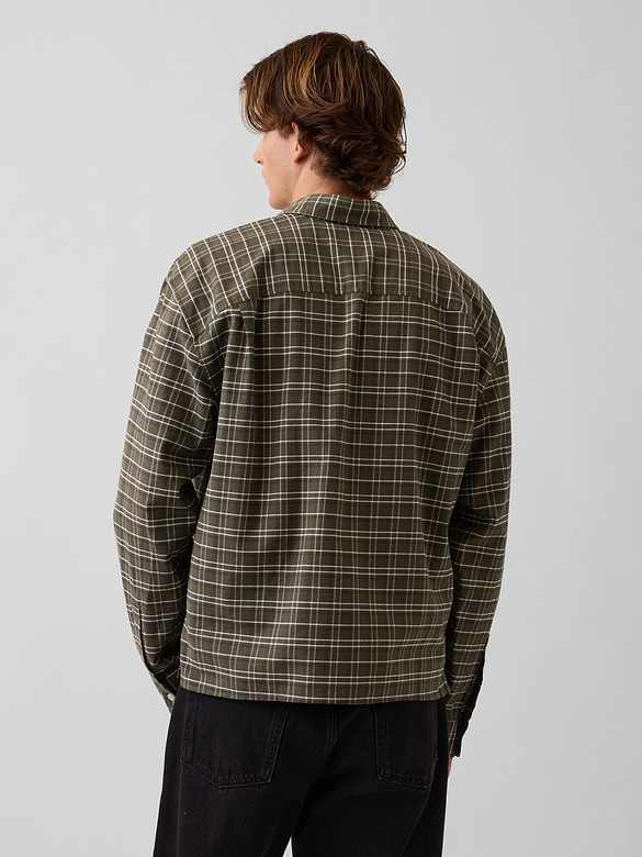 Relaxed Crop Straight-Hem Oxford Shirt