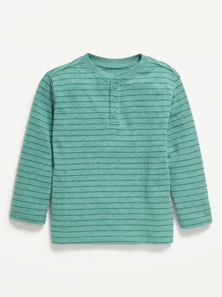 Image 1 of 2, crew neck, long sleeves, three-button placket, Product #1184225