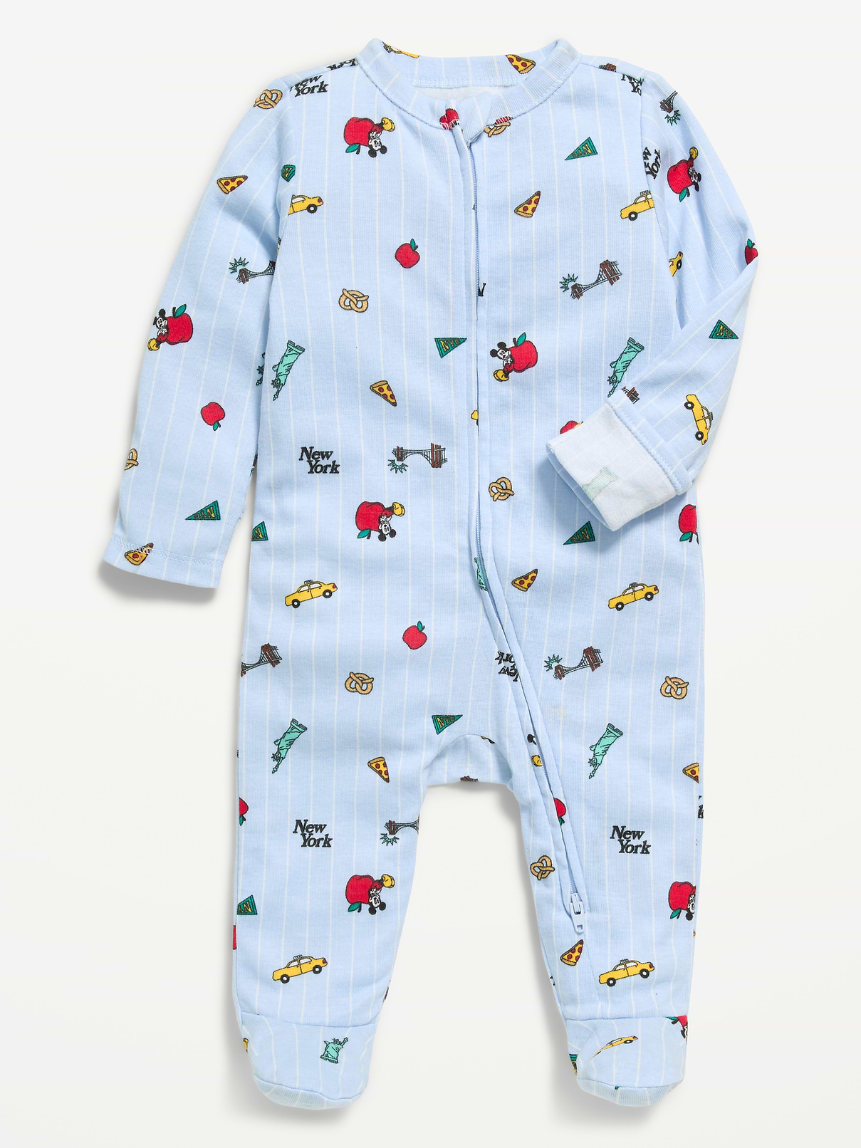 Image 1 of 1, crew neck, long sleeves, fold-over mittens at each sleeve, full-length reversible zipper, sewn-in feet, licensed graphic, © Disney., Product #1184373
