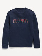 Image 2 of 3, Long-Sleeve Waffle-Knit Logo Graphic T-Shirt for Boys