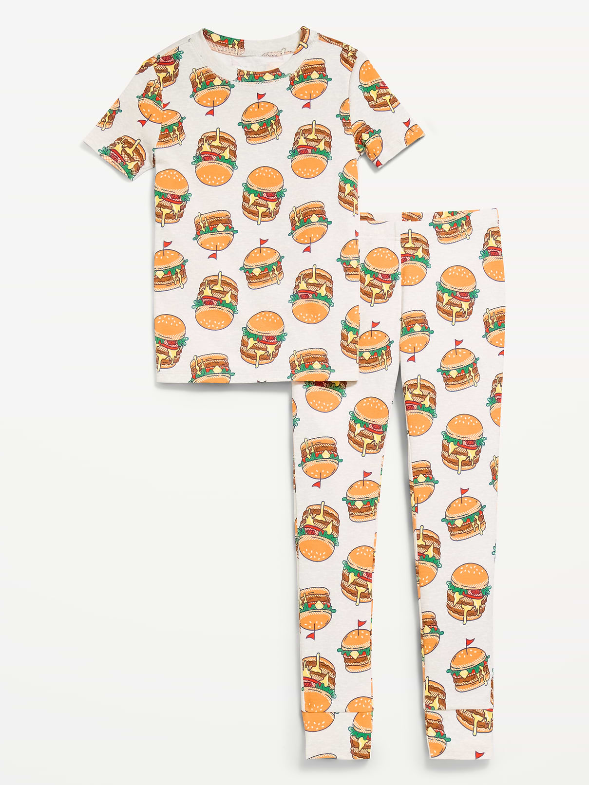 Image 1 of 3, crew neck, short sleeves, matching pajama pants, elasticized waistband, all-over print, Product #1184844