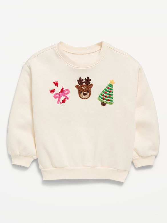 Crew-Neck Graphic Sweatshirt for Toddler Girls