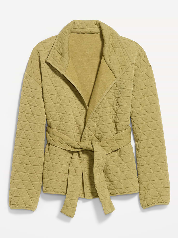 Image number 4 showing, Quilted Bounce Fleece Wrap-Front Jacket
