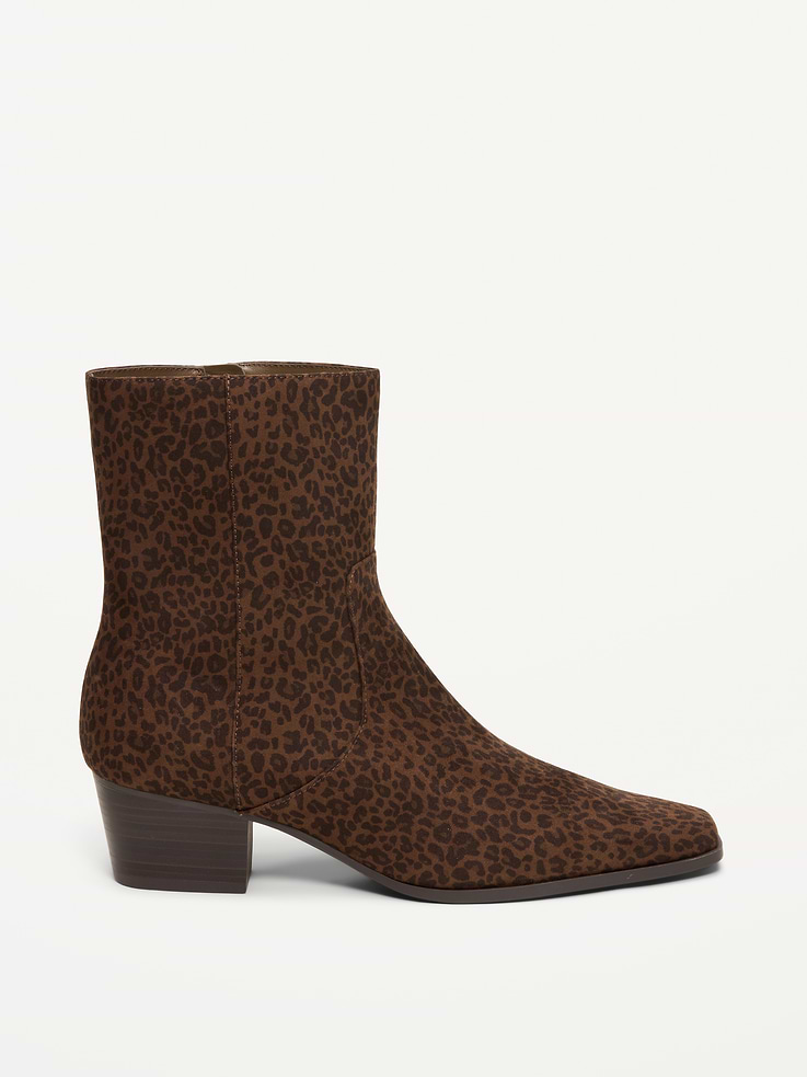 Image number 3 showing, Faux-Suede Low-Heel Booties for Women