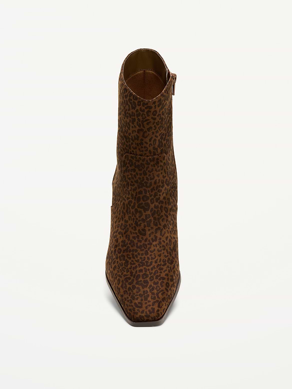 Faux-Suede Low-Heel Booties for Women