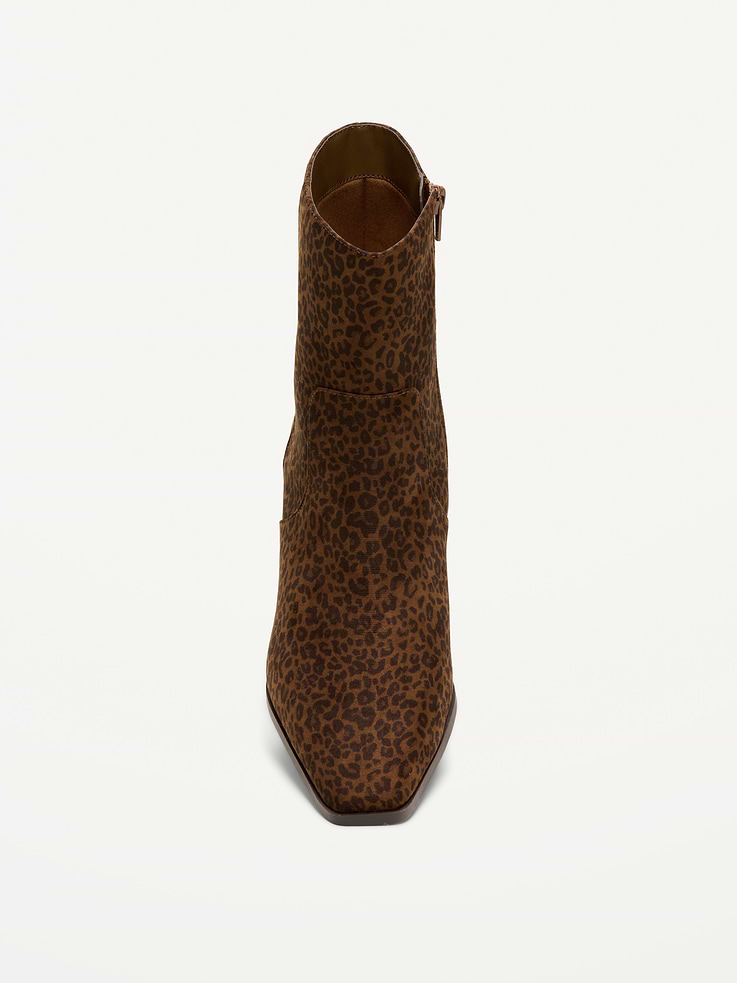 Image number 2 showing, Faux-Suede Low-Heel Booties for Women