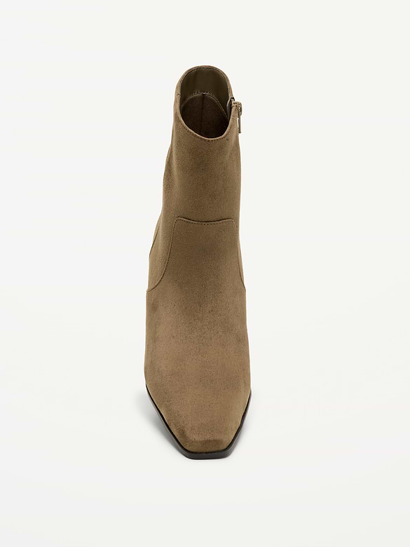 Faux-Suede Low-Heel Booties for Women