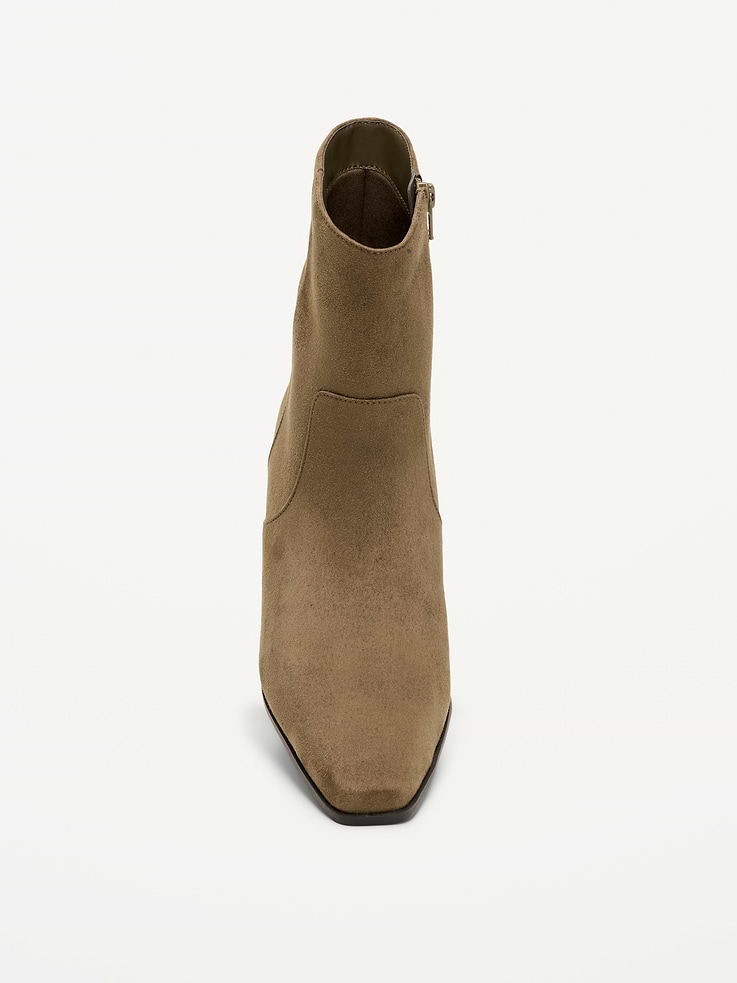 Image number 2 showing, Faux-Suede Low-Heel Booties for Women