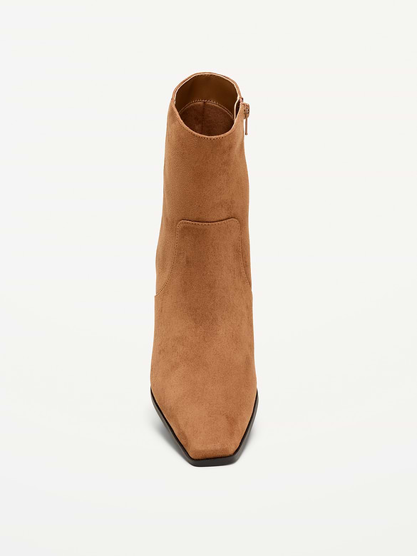 Faux-Suede Low-Heel Booties for Women