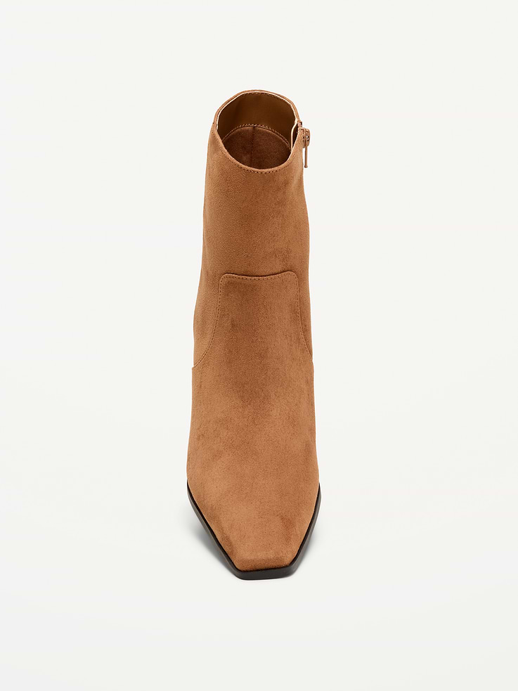 Image number 2 showing, Faux-Suede Low-Heel Booties for Women