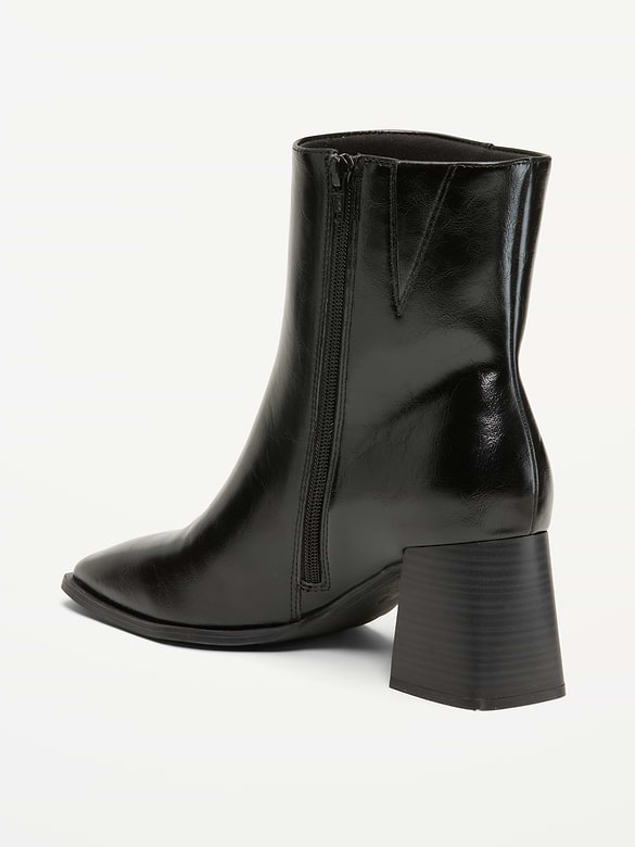 Square-Toe Block-Heel Boots for Women